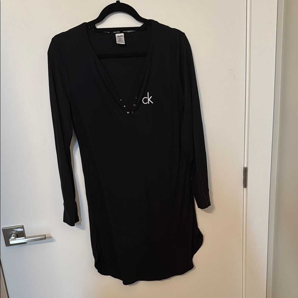 Calvin Klein Black Long Sleeve Pajama nightdress